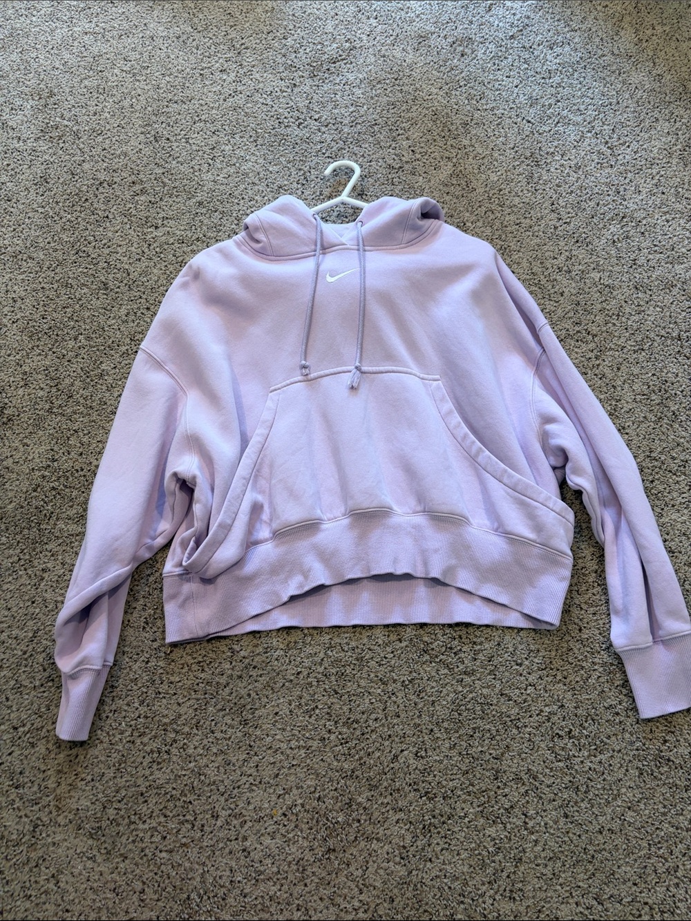 Nike Lavender Cropped Pullover Hoodie
